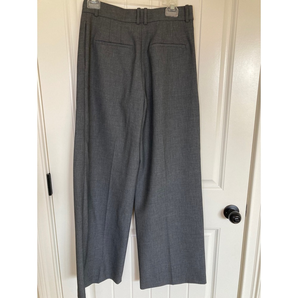 Babaton Aritzia Heather Gray Pleated Wide Leg High Waist Trousers Pants Size 8 - Picture 7 of 10